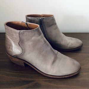 Frye Gray Leather Ankle Boots